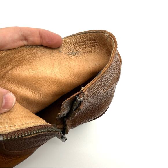 Madewell The Ollie Boot Cognac Pebble Leather Brown 8 - Picture 10 of 14